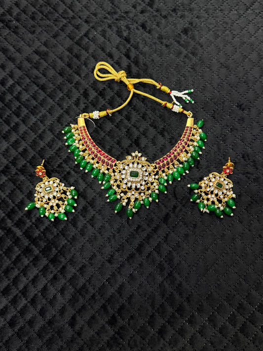 Trending Green Beats Ruby Stone Necklace