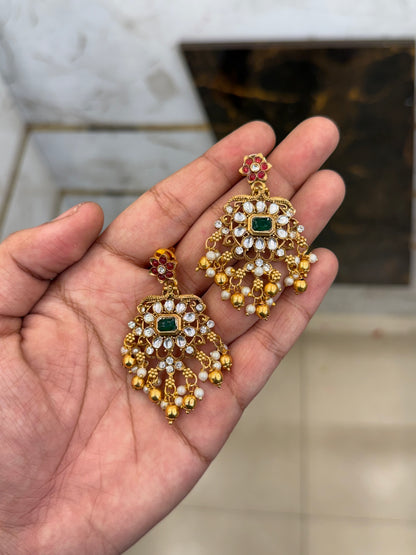 Trending Gold Beats Ruby Stone Necklace