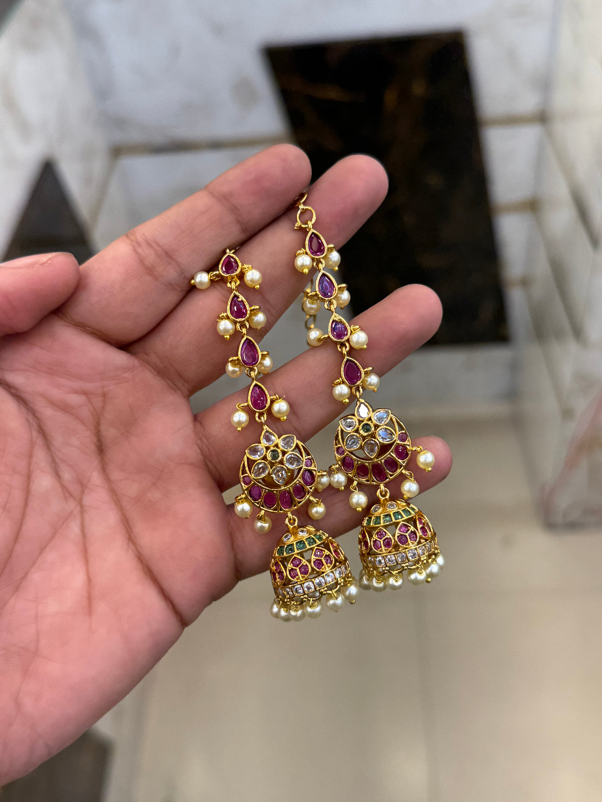 Ruby Kemp Traditional Jhumki Set