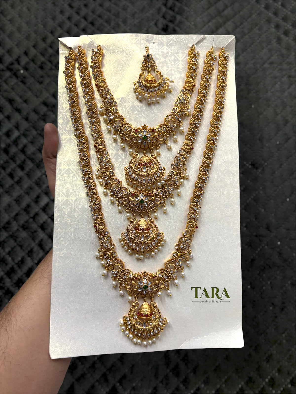 Stone Three Step Bridal Set