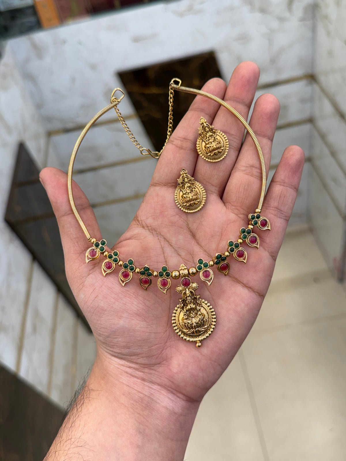 Antique Lakshmi pendant Set