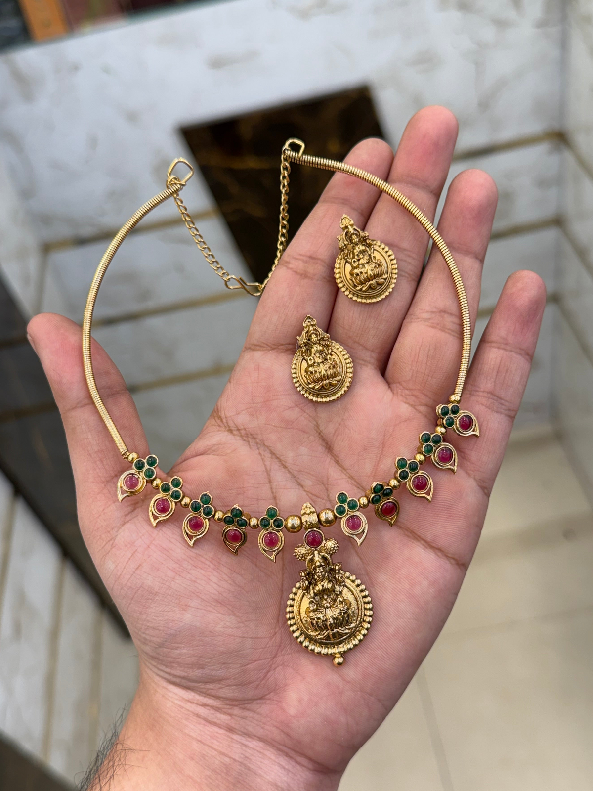 Antique Lakshmi pendant Set