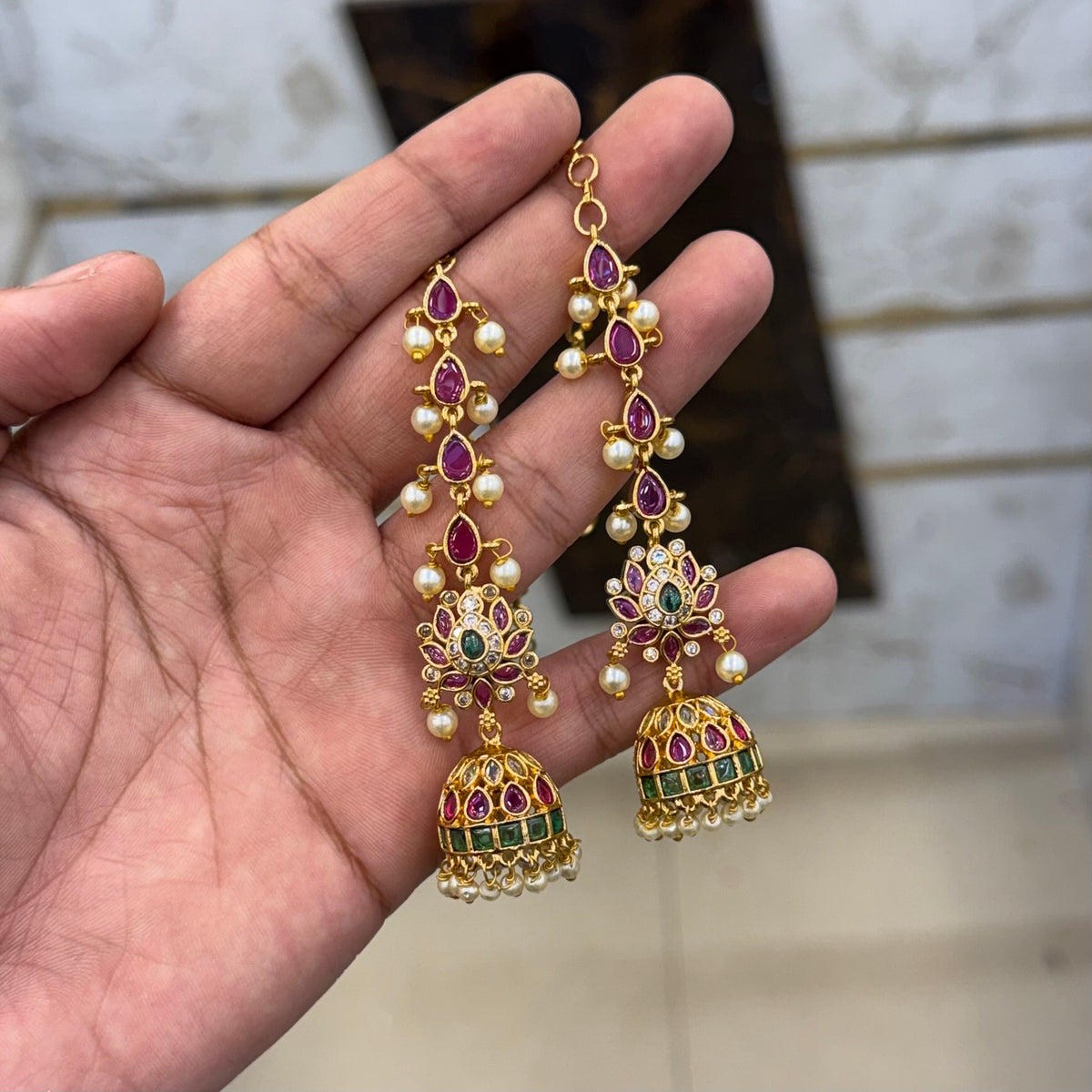 Ruby Heritage Jhumki Set