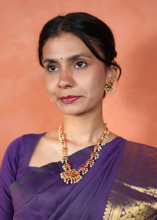 Ruby Stone Lotus Necklace