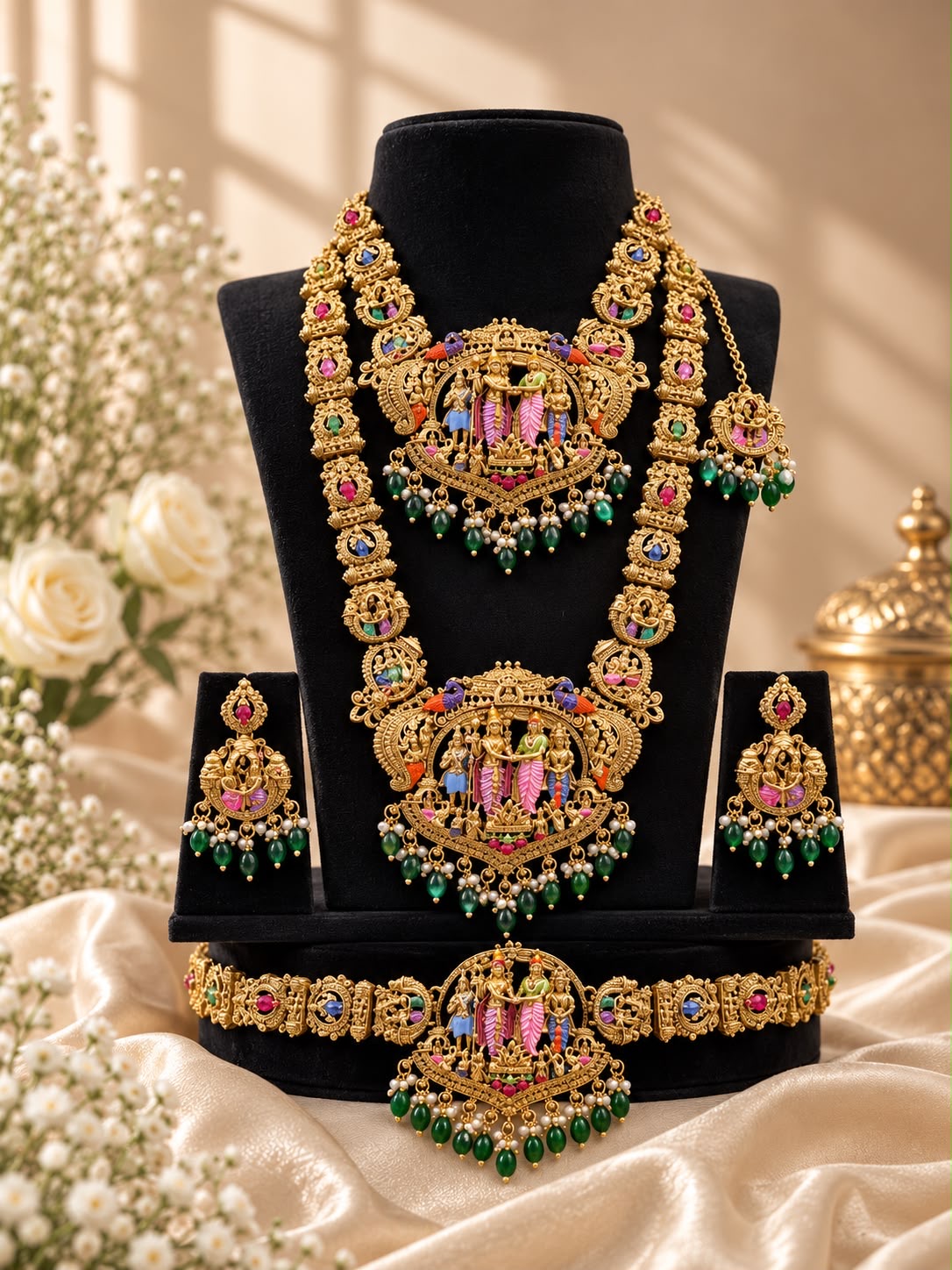 Enamel Green Beats Bridal Set