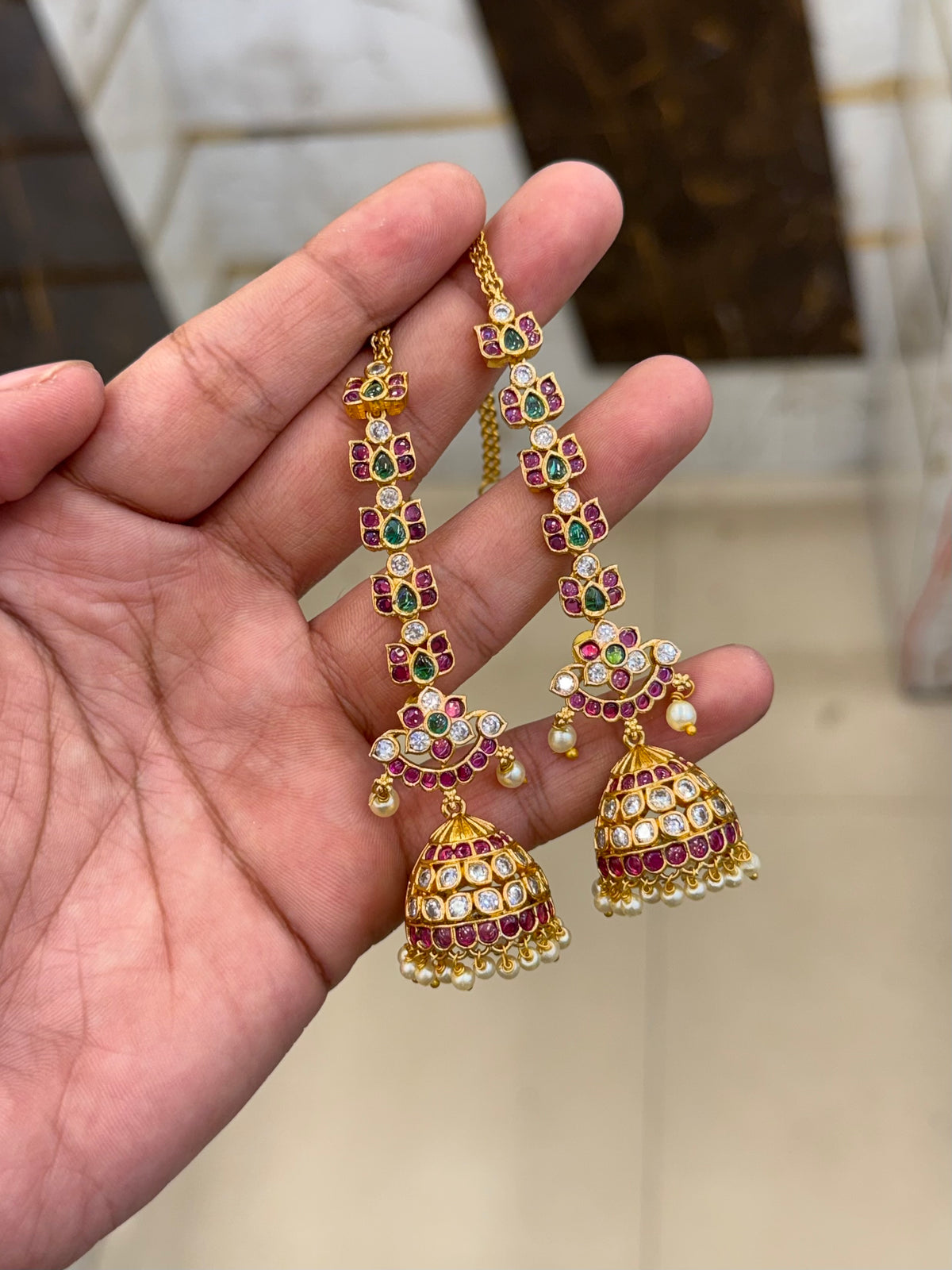 Ruby Sampradaya Jhumki Set