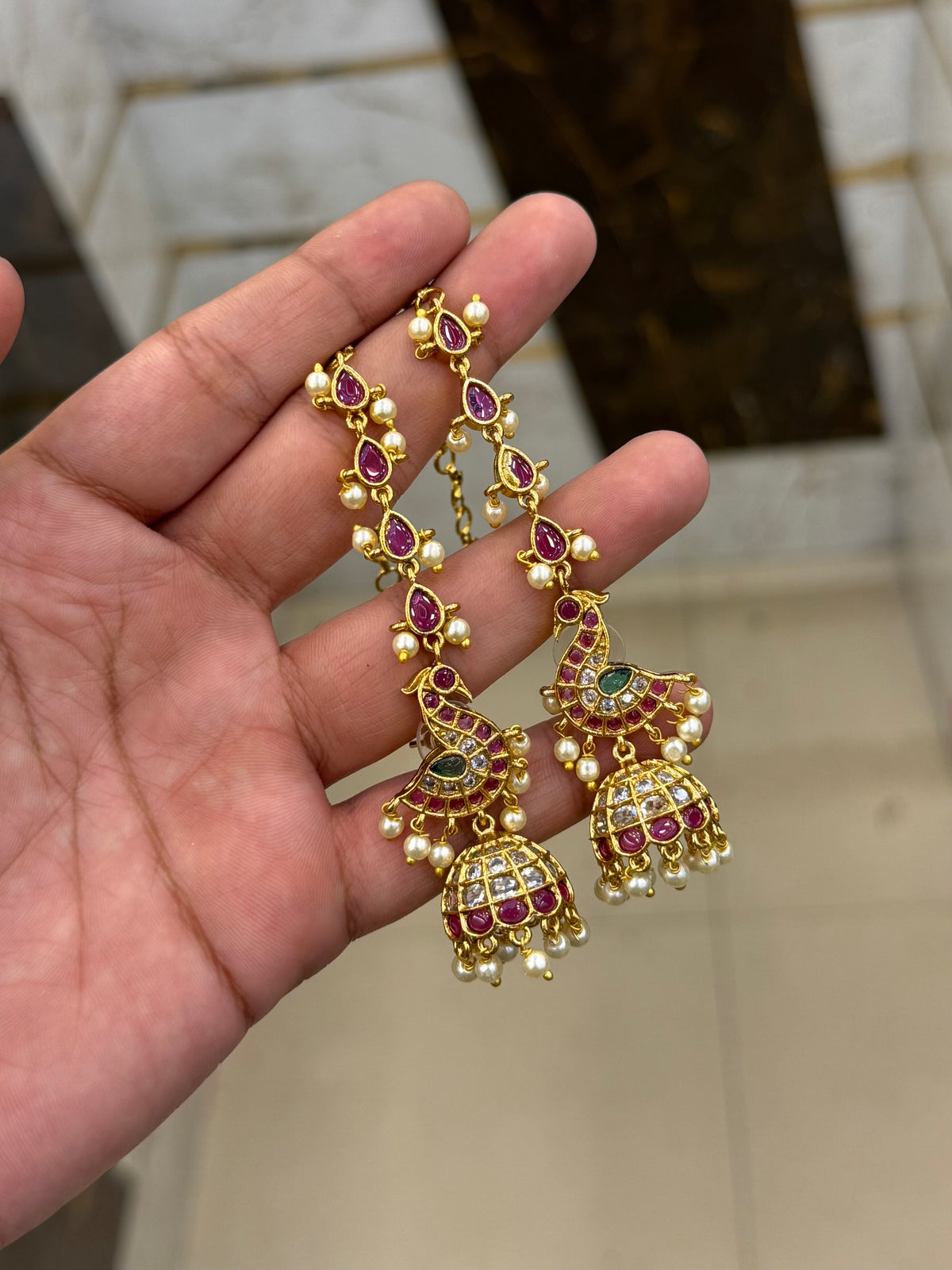 Ruby Traditional Kemp Jhumki & Mattel Set